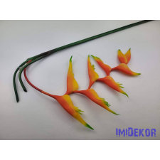 Heliconia / Rákollóvirág élethű gumis csüngős 86 cm - Narancsos dekorációs kellék