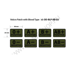 HELIKON-TEX A- Vércsoportjelző Tépőzáras Patch - Olive Green