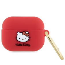 HELLO KITTY 3D Kitty Head Airpods Pro Szilikon tok - Piros (HKAP3DKHSF) fülhallgató, fejhallgató tok