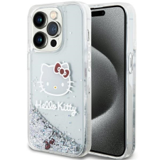 HELLO KITTY HKHCP13LLIKHET iPhone 13 Pro / 13 6.1&quot; ezüst keménytok Folyékony csillogó charmok Kitty Head Kitty Head tok és táska