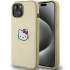 HELLO KITTY HKHMP14SPGHCKD iPhone 14 / 15 / 13 6.1" arany keménytok bőr Kitty Head MagSafe