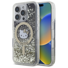 HELLO KITTY HKHMP16LLGDIK Liquid Glitter Fever MagSafe-kompatibilis keménytok iPhone 16 Pro - fekete tok és táska