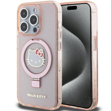 HELLO KITTY Ring Stand Glitter Electrop Logo MagSafe tok iPhone 15 Pro - Rózsaszín tok és táska