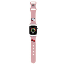 HELLO KITTY szilikon szíj Apple Watch 42/44/45/49mm - rózsaszín okosóra kellék