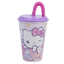 HELLO KITTY szívószálas pohár, műanyag 430 ml babaétkészlet