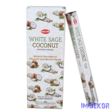  HEM hexa füstölő 20db White Sage Coconut / Fehér Zsálya Kókusz füstölő
