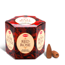  HEM Visszaáramló Kúpfüstölő - Vörös rózsa (Red Rose) füstölő