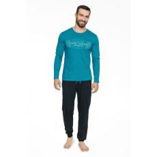 henderson Bale férfi pizsama, türkizkék, feliratos XL