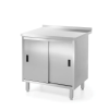 Hendi Fali munkaasztal szekrény tolóajtókkal  
- heggesztett -  Profi Line - 800x600x(H)850mm - HENDI 811641