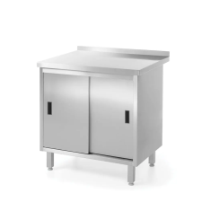 Hendi Fali munkaasztal szekrény tolóajtókkal  
- heggesztett -  Profi Line - 800x600x(H)850mm - HENDI 811641 konyhai eszköz