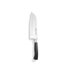 Hendi Santoku kés, HENDI, Profi Termékcsalád, Granton bemetszések, Fekete, (L)310mm konyhai eszköz