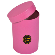  Henger papír doboz LOVE YOU málna D11,5cm M16cm dekorálható tárgy