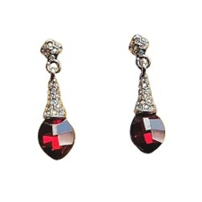  Hera -vörös- Swarovski kristályos - Fülbevaló fülbevaló