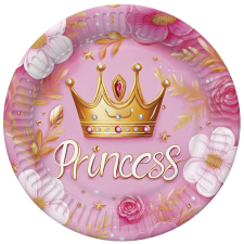 Hercegnők Hercegnő Crown papírtányér 8 db-os 22,7 cm party kellék