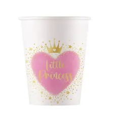  Hercegnők Little Princess papír pohár 8 db-os 200 ml FSC party kellék