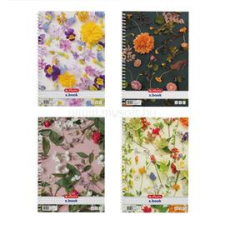 Herlitz Flower II A4 70 lap kockás spirálfüzet (HERLITZ_400201490) füzet