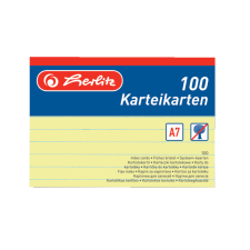 Herlitz Hungária Kft. Herlitz Kartoték kártya A7/100 ív, vonalas sárga jegyzettömb