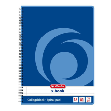 Herlitz Spirálfüzet HERLITZ A/5 80 lapos perforált lyukasztott vonalas füzet