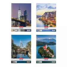 Herlitz Város mintás négyzetrácsos spirálfüzet, A4-es - többféle füzet