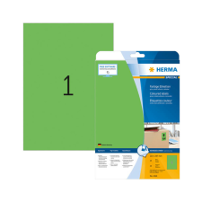 HERMA 210*297 mm-es Herma A4 íves etikett címke, zöld színű (20 ív/doboz) etikett
