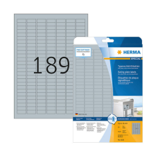 HERMA 25,4*10 mm-es Herma A4 íves etikett címke, ezüst színű (25 ív/doboz) etikett