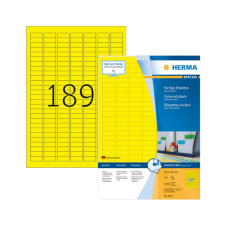 HERMA 25,4*10 mm-es Herma A4 íves etikett címke, sárga színű (100 ív/doboz) etikett