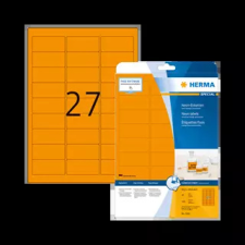 HERMA 63.5 mm x 29.6 mm Papír Íves etikett címke  Neonnarancs  ( 20 ív/doboz ) etikett