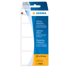 HERMA 67x35 mm Címke Írógépekhez és kézi címkézéshez (250 címke / csomag) etikett