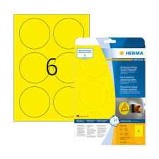 HERMA 85 mm-es Herma A4 íves etikett címke, sárga színű (25 ív/doboz) etikett