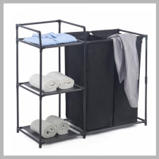  Herzberg 2in1 szennyestartó  3 polccal HG-04531 bútor