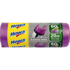 Hewa Szemeteszsák, köthető füles, 60 l, 20 db, HEWA - 20 db/csom tisztító- és takarítószer, higiénia