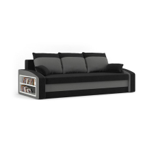  HEWLET kanapéágy polccal, normál szövet, hab töltőanyag, bal oldali polc, fekete / szürke (GSAG5999114117375) bútor