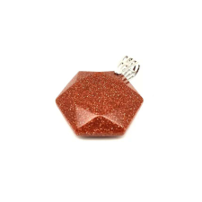 Hexagon medál Goldstone vörös 3cm medál