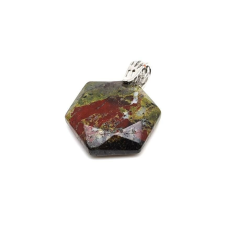 Hexagon medál Jáspis sárkány 2,5cm medál