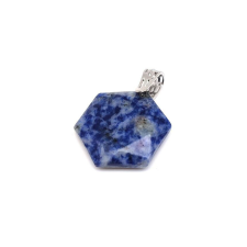 Hexagon medál Szodalit spot 2,5cm medál