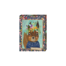 Heye 1000 db-os puzzle - Floral Friends - Sweet Squirrel (29953) puzzle, kirakós
