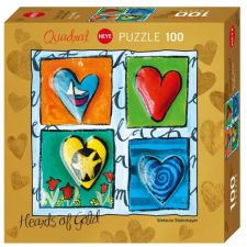 Heye 100 db-os Quadrat puzzle - Hearts of Gold - 4 Times (29763) puzzle, kirakós