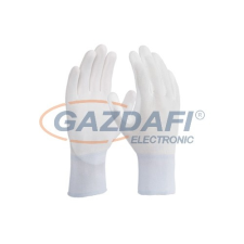  HF9-FH kötött kesztyű PU mártással, 9-es méret, fehér védőkesztyű