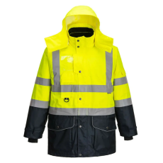  Hi-Vis 7 az 1-ben kontraszt Traffic kabát PW_S426YNRM Sárga/Navy - M méret