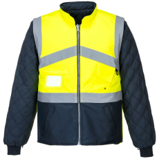  Hi-Vis kéttónusúkabát - kifordítható PW_S769YNR4XL Sárga/Navy - 4XL méret