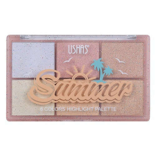 Highlighter paletta, Ushas, Nyár, 6 szín, 6 szín arcpirosító, bronzosító