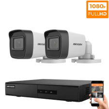 Hikvision 2 biztonsági kamerás IP kamera rendszer 2MP Full HD megfigyelő kamera