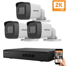 Hikvision 3 biztonsági kamerás IP kamera rendszer 4MP megfigyelő kamera