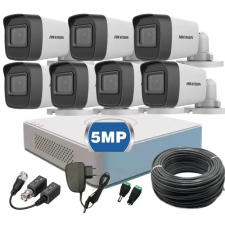 Hikvision 5 megapixeles 7 kamerás kamerarendszer 30 méter látótávolsággal (HIK-7BULLET-5MP-30M) megfigyelő kamera