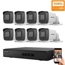 Hikvision 8 biztonsági kamerás IP kamera rendszer 2MP Full HD megfigyelő kamera
