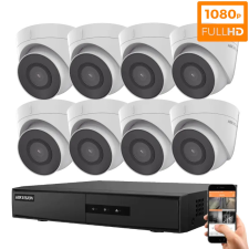 Hikvision 8 dome biztonsági kamerás IP kamera rendszer 2MP Full HD megfigyelő kamera