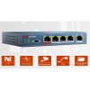 Hikvision DS-3E0105P-E PoE switch, 10/100, 4x PoE(58W) + 1x uplink port, L2, nem menedzselhető