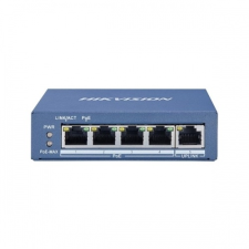 Hikvision Switch PoE - DS-3E0505P-E (4 port 1000Mbps, 60W, 1 uplink port, L2) hub és switch