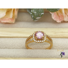  Hilda gazdagon díszített antiallergén köves gyűrű 18K - rózsaszín gyűrű
