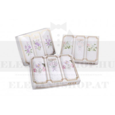  Hímzett női zsebkendő szett dobozban ajándéktárgy